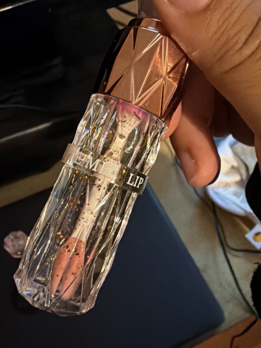 Rose Gold Crystal Lip Gloss Tube - Pink Gloss 2 pack